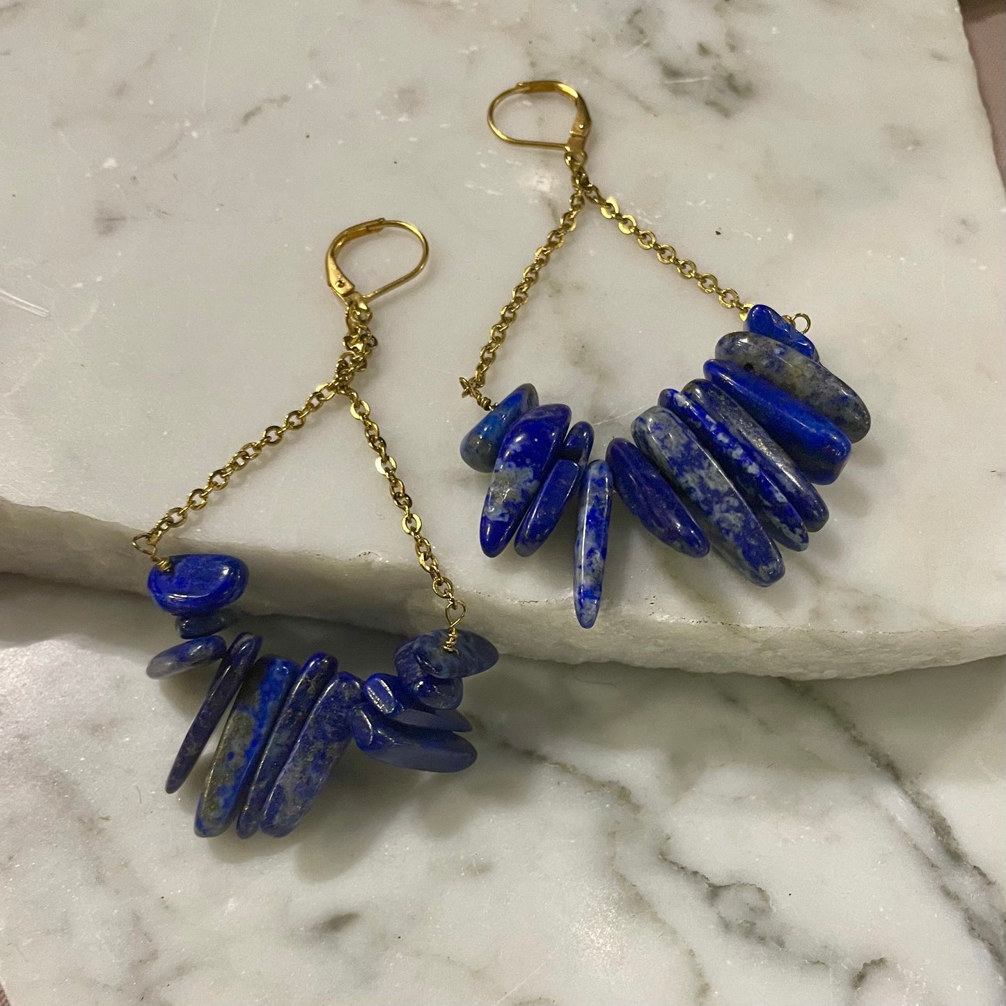 Illuminate Chunky Lapis Lazuli Chain Earring