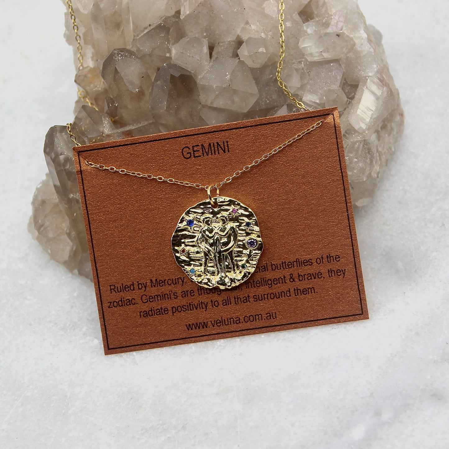 Gemini Golden Age Zodiac Pendant