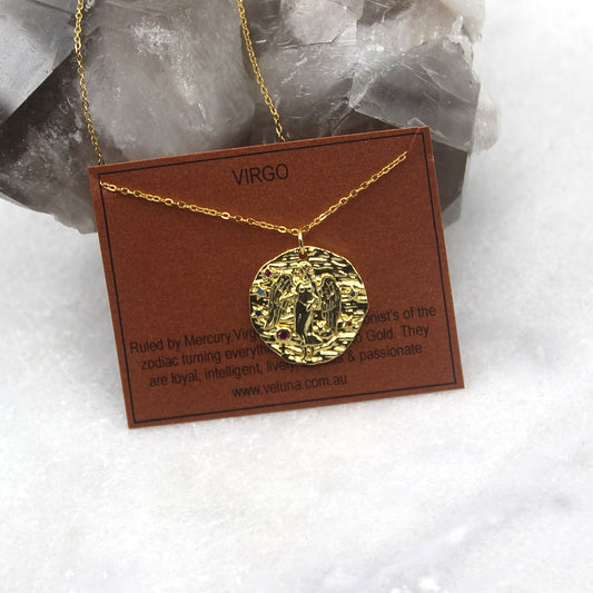 Virgo Golden Age Zodiac Pendant