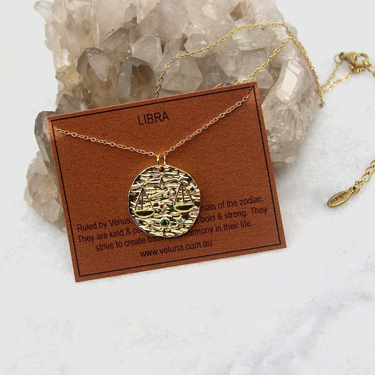 Libra Golden Age Zodiac Pendant