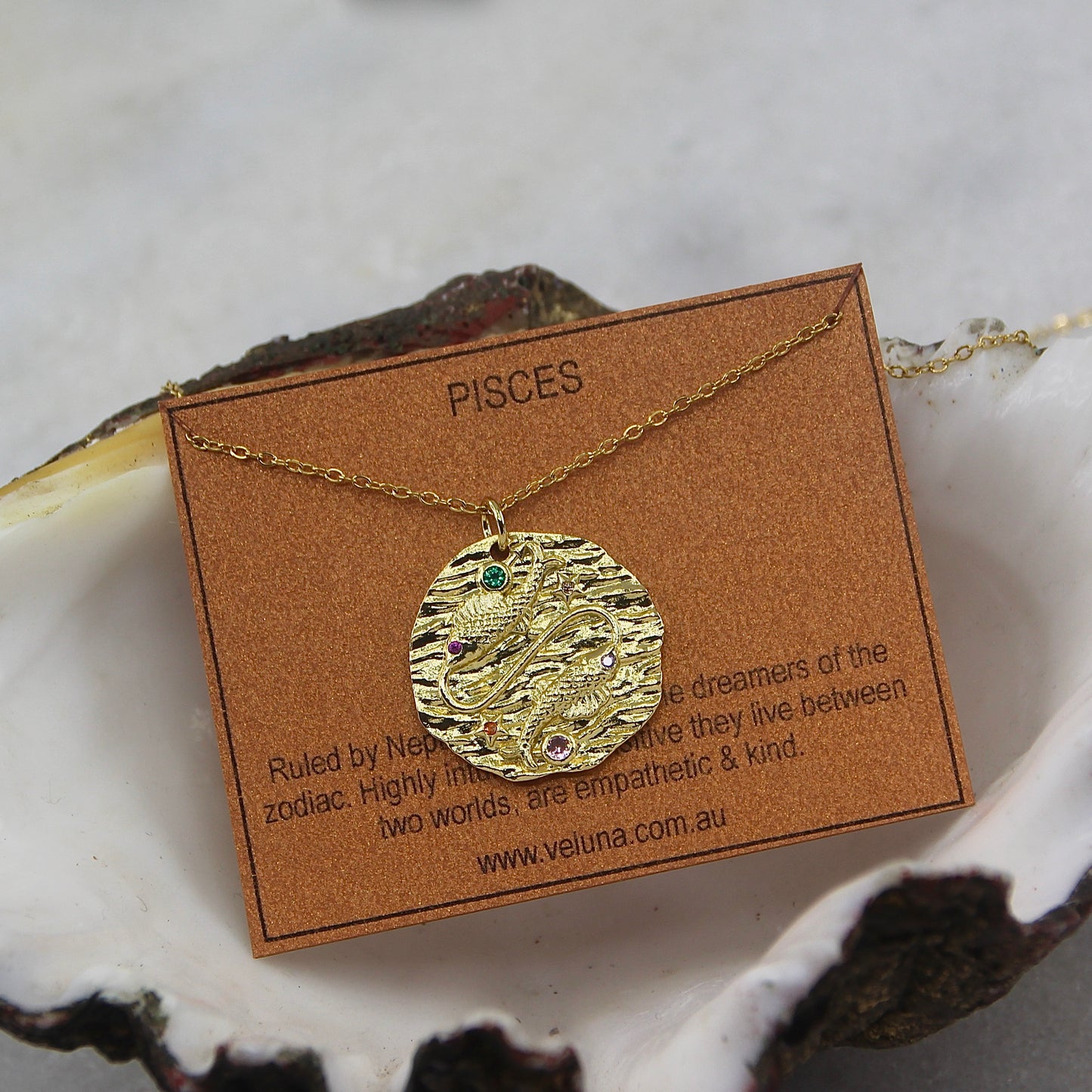 Pisces Golden Age Zodiac Pendant