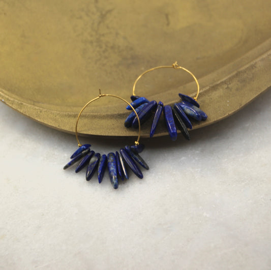 Illuminate Chunky Lapis Lazuli Hoop