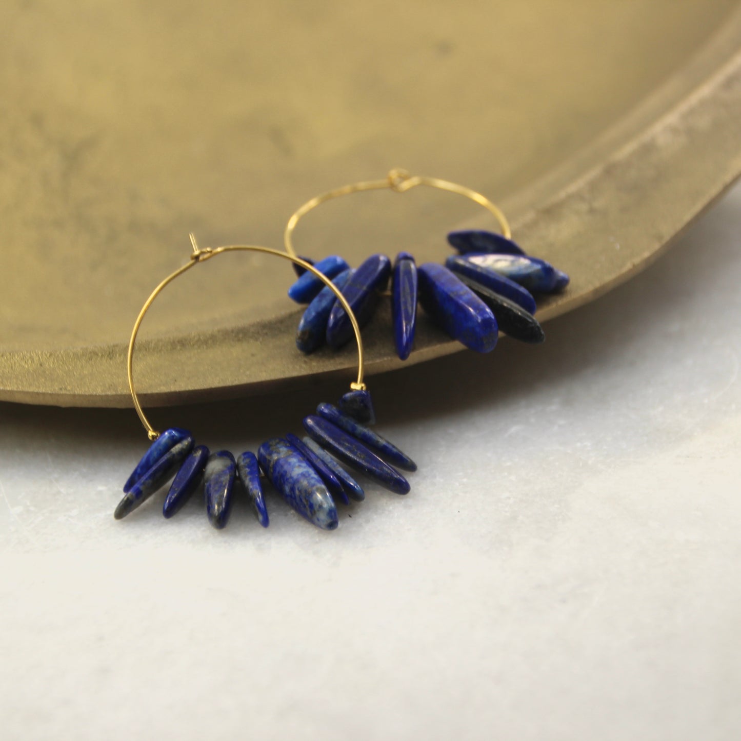 Illuminate Chunky Lapis Lazuli Hoop