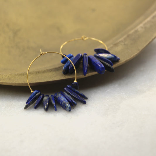 Illuminate Chunky Lapis Lazuli Hoop