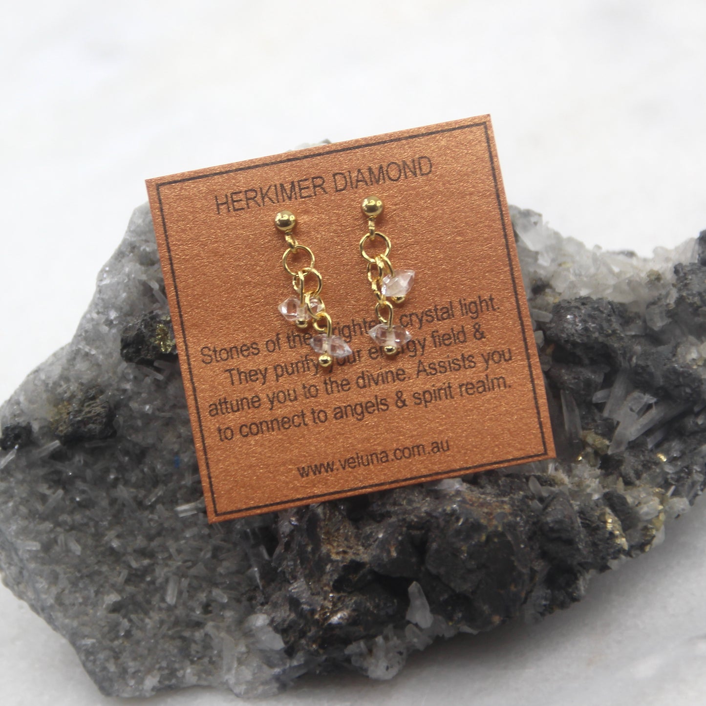 Golden Age Birthstone Drop Stud Earring