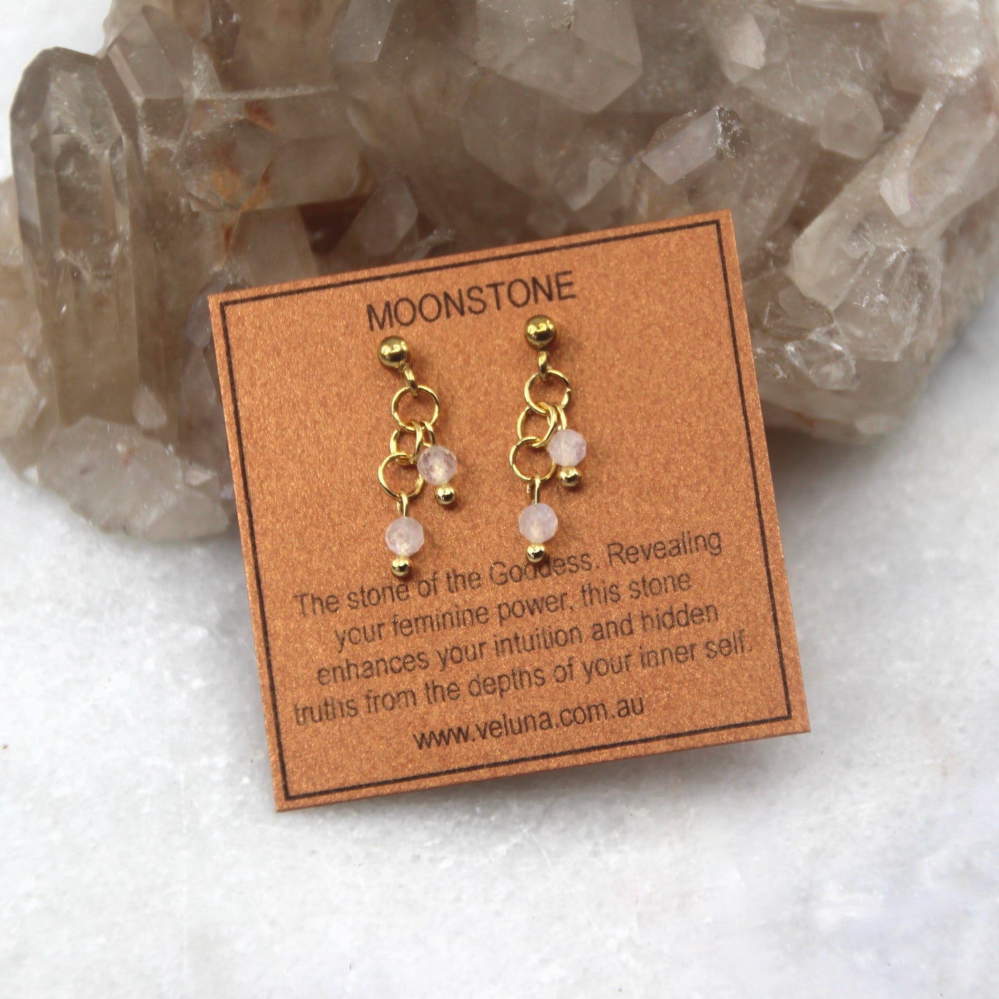 Golden Age Birthstone Drop Stud Earring