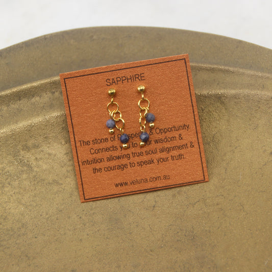 Golden Age Birthstone Drop Stud Earring