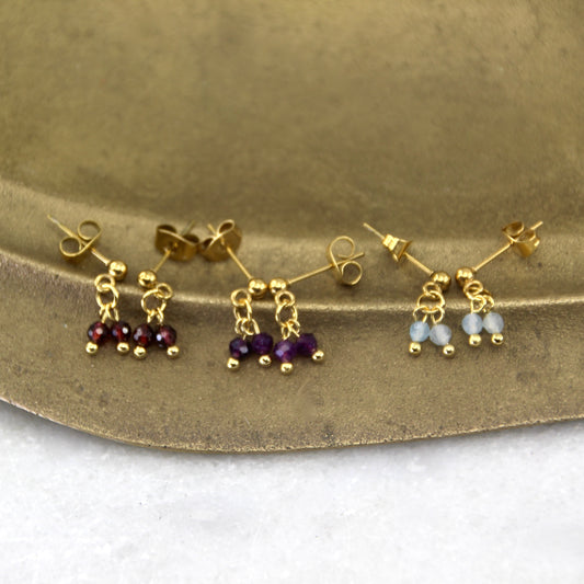 Golden Age Birthstone Stud Earring