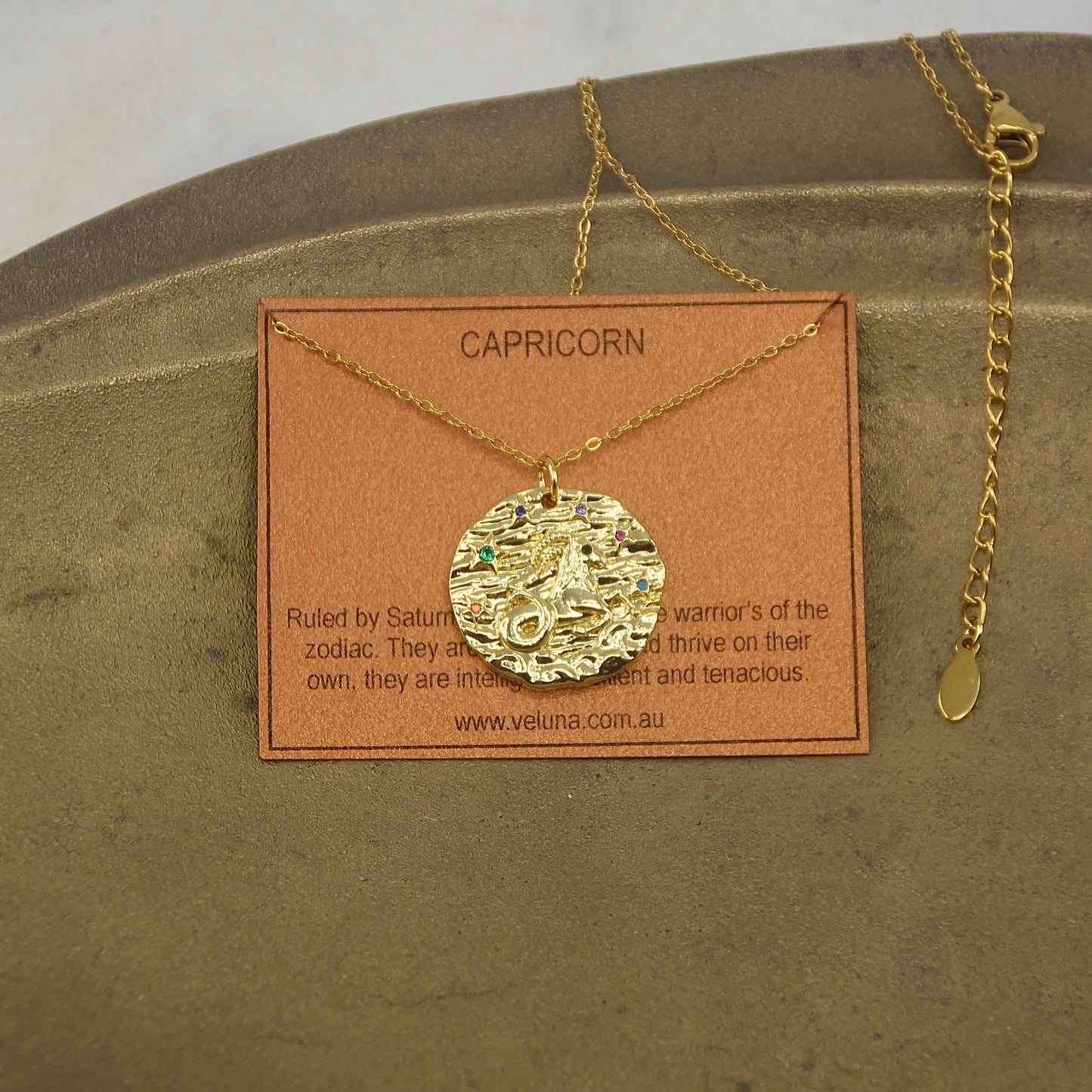 Capricorn Golden Age Zodiac Pendant