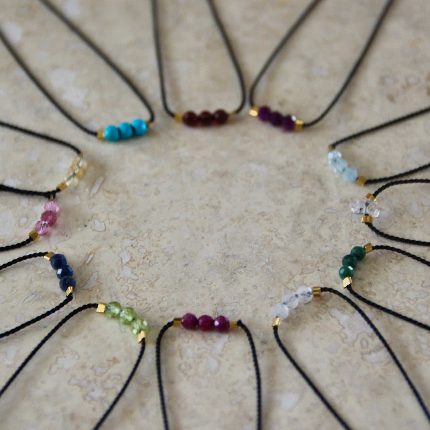 Golden Age Birthstone Thread Bracelet