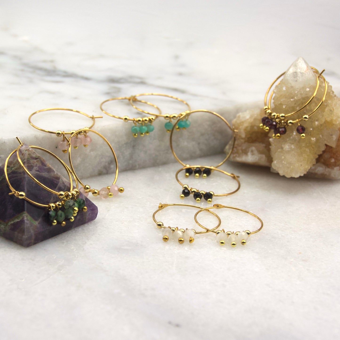 Golden Age Birthstone Wire Hoop