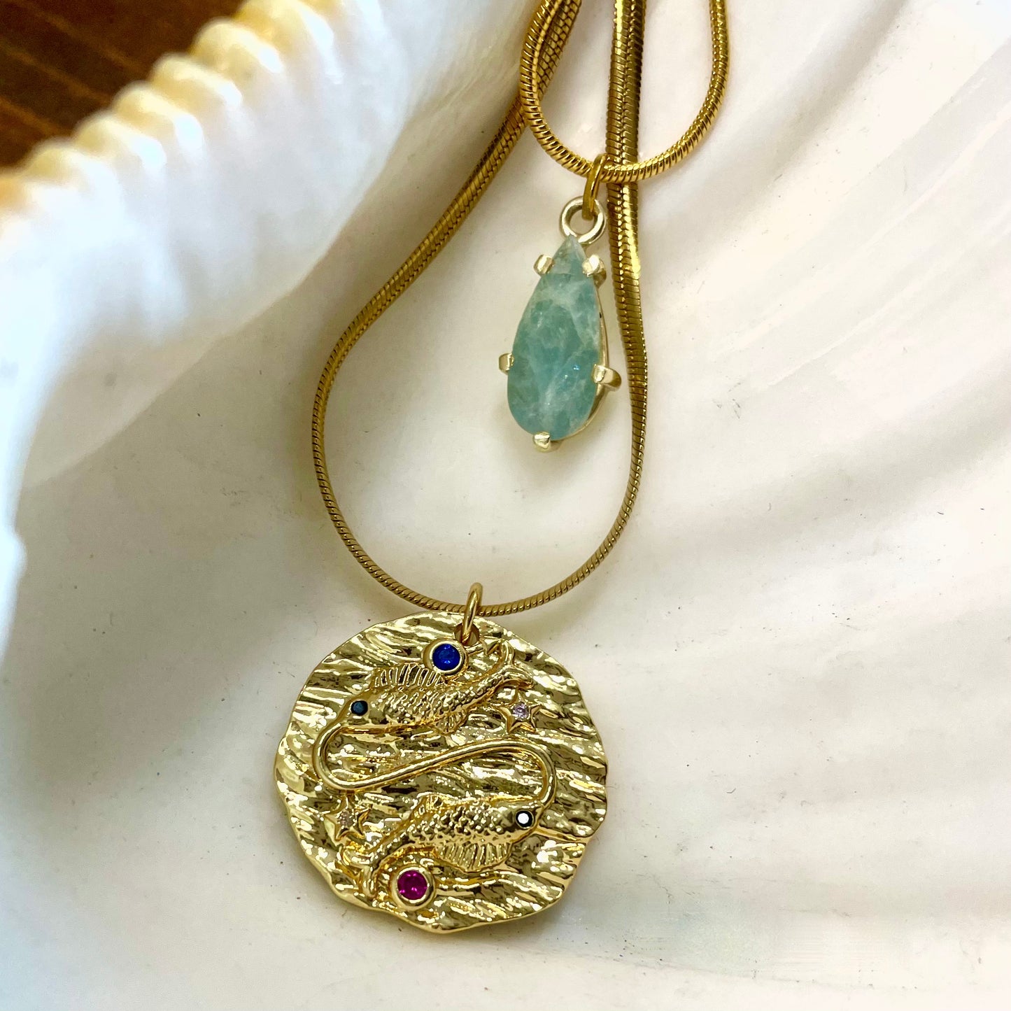 Pisces Golden Age Zodiac Pendant